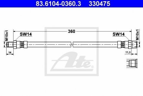 Тормозная трубка ATE 83610403603