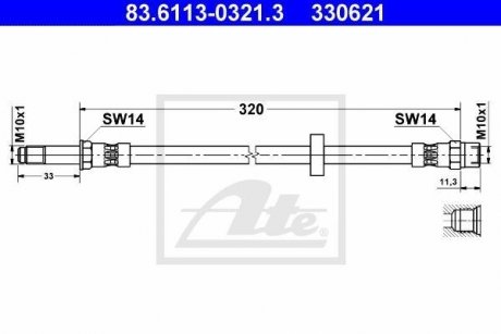 Шланг тормозной ATE 83611303213