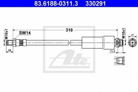 Шланг тормозной ATE 83618803113