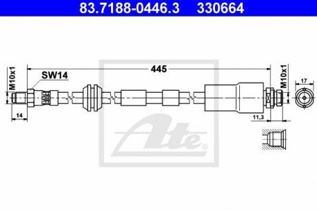 Шланг тормозной ATE 83718804463