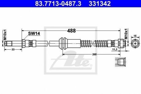 Шланг тормозной ATE 83771304873