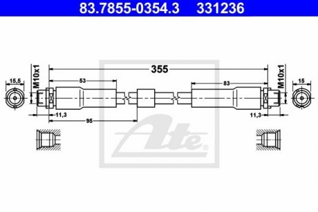 Шланг тормозной ATE 83785503543 (фото 1)