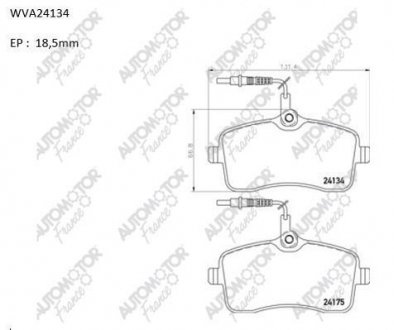 Колодки гальмівні передні Peugeot 407 (04-) Automotor France ABP2605 (фото 1)