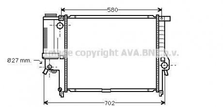 Радіатор, Система охолодження двигуна AVA COOLING BW2140 (фото 1)