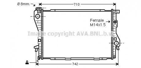 Радіатор, охолодження двигуна AVA QUALITY COOLING AVA COOLING BW2176