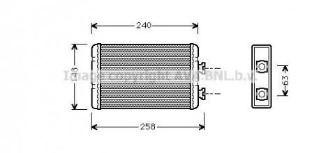 Фото теплообмінник, Система опалення салону AVA COOLING BWA6210 Теплообмінник, Система опалення салону AVA COOLING BWA6210