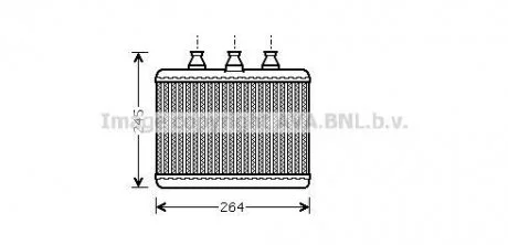 Фото радіатор обігрівача салону BMW 7E65 7E66 AVA AVA COOLING BWA6271 Радіатор обігрівача салону BMW 7E65 7E66 AVA AVA COOLING BWA6271