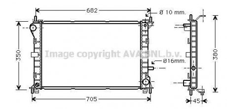 Радіатор, охолодження двигуна QUALITY COOLING AVA COOLING FD2265 (фото 1)