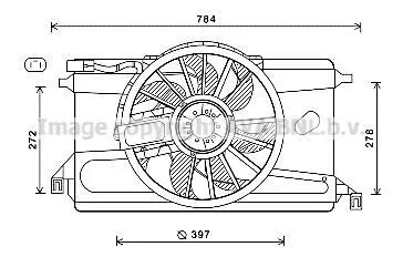 Вентилятор радіатора FORD C-MAX, FOCUS C-MAX, FOCUS II, FOCUS II/KOMBI ASDA-SIDA 10.03-09.12 AVA QUALITY COOLING AVA COOLING FD7561 (фото 1)