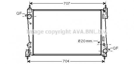 Радиатор охлаждения двигателя Fiat Doblo 10> 1,6-2,0 MJet MT AC+/-, Opel Combo AVA COOLING FTA2312