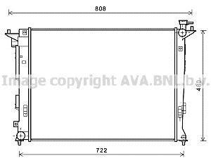 Радіатор, охолодження двигуна AVA QUALITY COOLING AVA COOLING HY2285