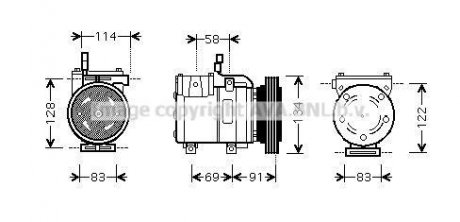 Компресор HYUNDAI GETZ (2002) 1.6 (AVA) AVA COOLING HYAK199