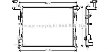 Радиатор охлаждения двигателя AVA AVA COOLING KA2097