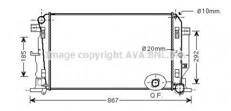 Радіатор, охолодження двигуна AVA QUALITY COOLING AVA COOLING MS2446