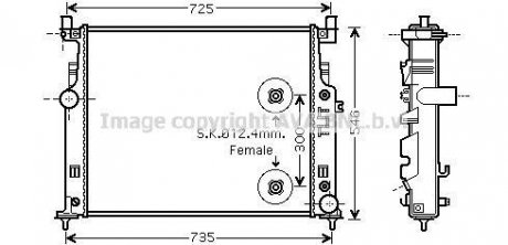 Радіатор, охолодження двигуна AVA QUALITY COOLING AVA COOLING MS2458