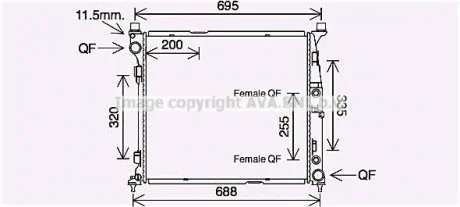 Радіатор, Система охолодження двигуна AVA COOLING MS2694