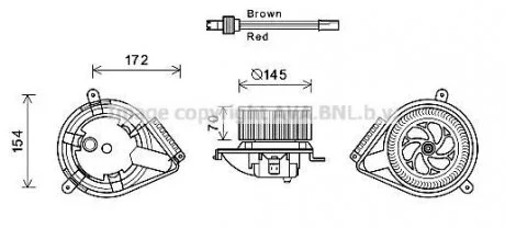 Вентилятор обігрівача салону MB Vito V638 AC+ AVA AVA COOLING MS8627