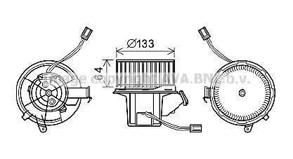 Вентилятор отопителя салона MB C204 E212 AVA COOLING MS8628