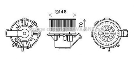 Вентилятор салона MB, VW QUALITY COOLING AVA COOLING MS8648 (фото 1)