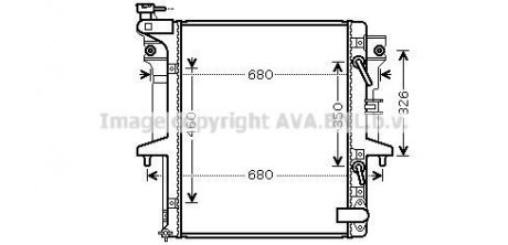 Радіатор охолодження двигуна MITSUBISHI L 200 (06-) 2.5 D автомат, механіка AVA COOLING MT2204 (фото 1)