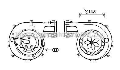 Вентилятор отопителя салона Opel Vectra C 02> clima AVA COOLING OL8618 (фото 1)