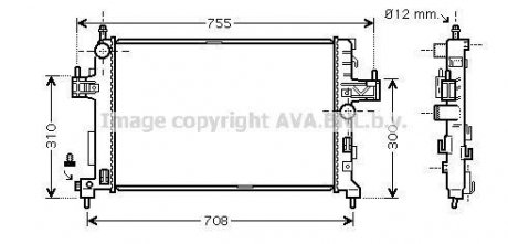 Радіатор, охолодження двигуна AVA QUALITY COOLING AVA COOLING OLA2380