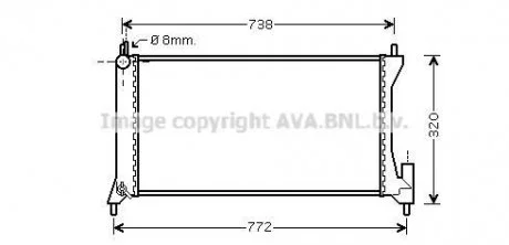 Радіатор двигуна OPEL AGILA A, SUZUKI IGNIS II, WAGON R+ 1.3D 08.03- AVA QUALITY COOLING AVA COOLING OLA2386
