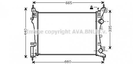 Радіатор, охолодження двигуна AVA QUALITY COOLING AVA COOLING OLA2408