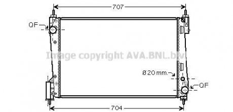 Радіатор, охолодження двигуна AVA QUALITY COOLING AVA COOLING OLA2423