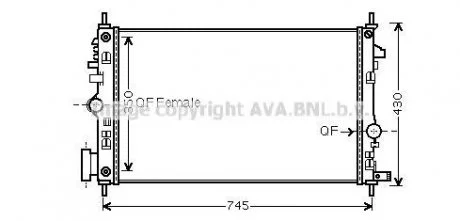 Радіатор, охолодження двигуна AVA QUALITY COOLING AVA COOLING OLA2473