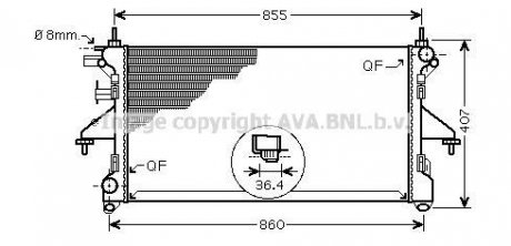 Радіатор, охолодження двигуна AVA QUALITY COOLING AVA COOLING PEA2304