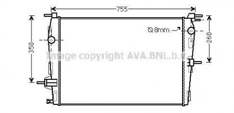 Радиатор, охлаждение двигателя AVA QUALITY COOLING AVA COOLING RT2458