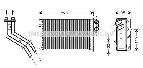 Радіатор пічки AVA COOLING RT6227