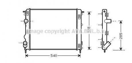 Радиатор, охлаждение двигателя AVA COOLING RTA2270