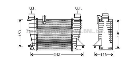 Інтеркулер NISSAN NOTE, NV200, NV200 / EVALIA, RENAULT CLIO III, CLIO III/HATCHBACK, MODUS 1.5D 06.05- AVA QUALITY COOLING AVA COOLING RTA4553