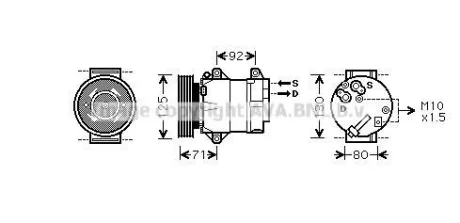 Компрессор кондиционера Nissan Qashqai (07-) 1.5 DCi/Renault Megane II (03-) 1.4 AVA COOLING RTAK441
