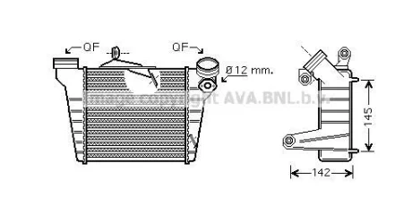 Інтеркулер SEAT CORDOBA, IBIZA III, SKODA FABIA I, FABIA I PRAKTIK, VW POLO IV 1.9D 01.00-11.09 AVA QUALITY COOLING AVA COOLING STA4036