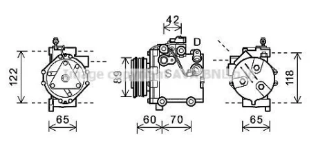 AVA SUZUKI Компресор кондиціонера SWIFT III 1.3 05-, SX4 1.5, 1.6 06- AVA COOLING SZAK125