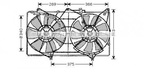 Вентилятор, охлаждение двигателя AVA QUALITY COOLING AVA COOLING TO7528