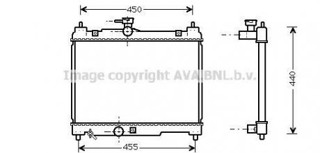 Радіатор, охолодження двигуна QUALITY COOLING AVA COOLING TOA2251 (фото 1)