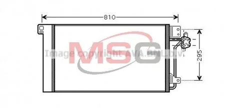 Фото конденсор кондиціонера TRANSPORTER T5 ALL 03-(AVA) AVA COOLING VNA5236D Конденсор кондиціонера TRANSPORTER T5 ALL 03-(AVA) AVA COOLING VNA5236D