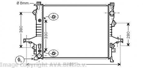 Радіатор, охолодження двигуна AVA QUALITY COOLING AVA COOLING VO2133