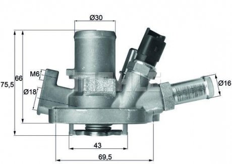 Термостат у корпусі з датчиком L1.4 BEHR TI15180