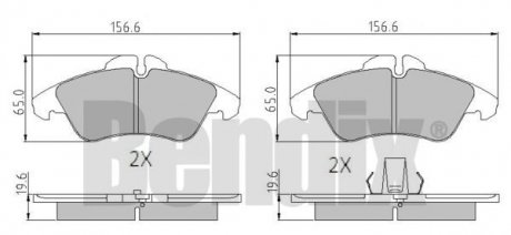 Колодки гальмові MERCEDES SPRINTER 95> 901-905 ПЕРЕД Bendix 510270