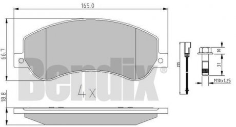 Колодки гальмові FORD TRANSIT 06> ПЕРЕД Bendix 510616