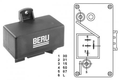 Реле свечей накаливания Renault 21/Master/Trafic 2.1-2.5D 86-96 BERU GR066