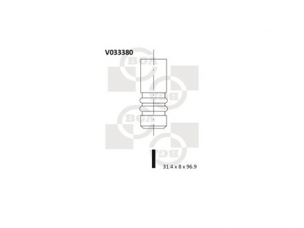 Клапан випуск. 2.5TDI LT 96-06/T4 96-03/Crafter 06- BGA V033380