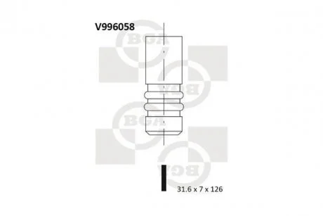 Клапан випускний BGA V996058