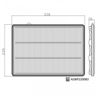 Фильтр воздушный (335x240x25) Infinity QX50 2.0 18- (USA) BLUE PRINT ADBP220083