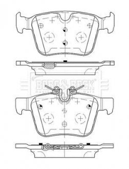 Гальмівні колодки (набір) BORG & BECK BBP2516